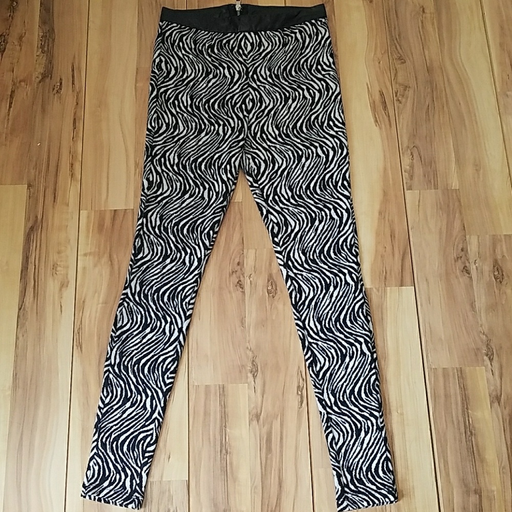80s Style Skinny Abstract Animal Print Leggings Rocker Chick  X Small